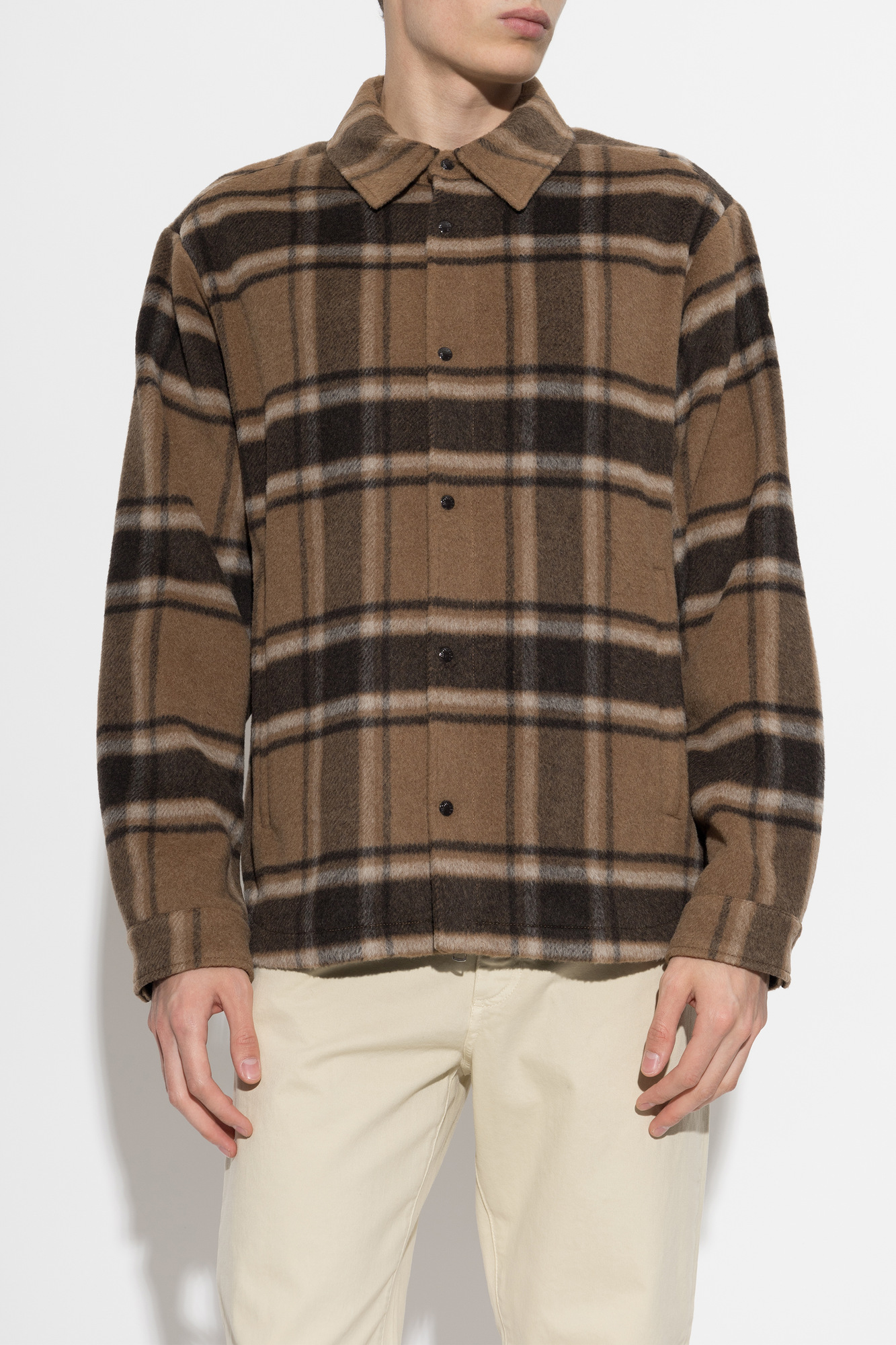 Brown Wool shirt jacket Moncler - Vitkac AS